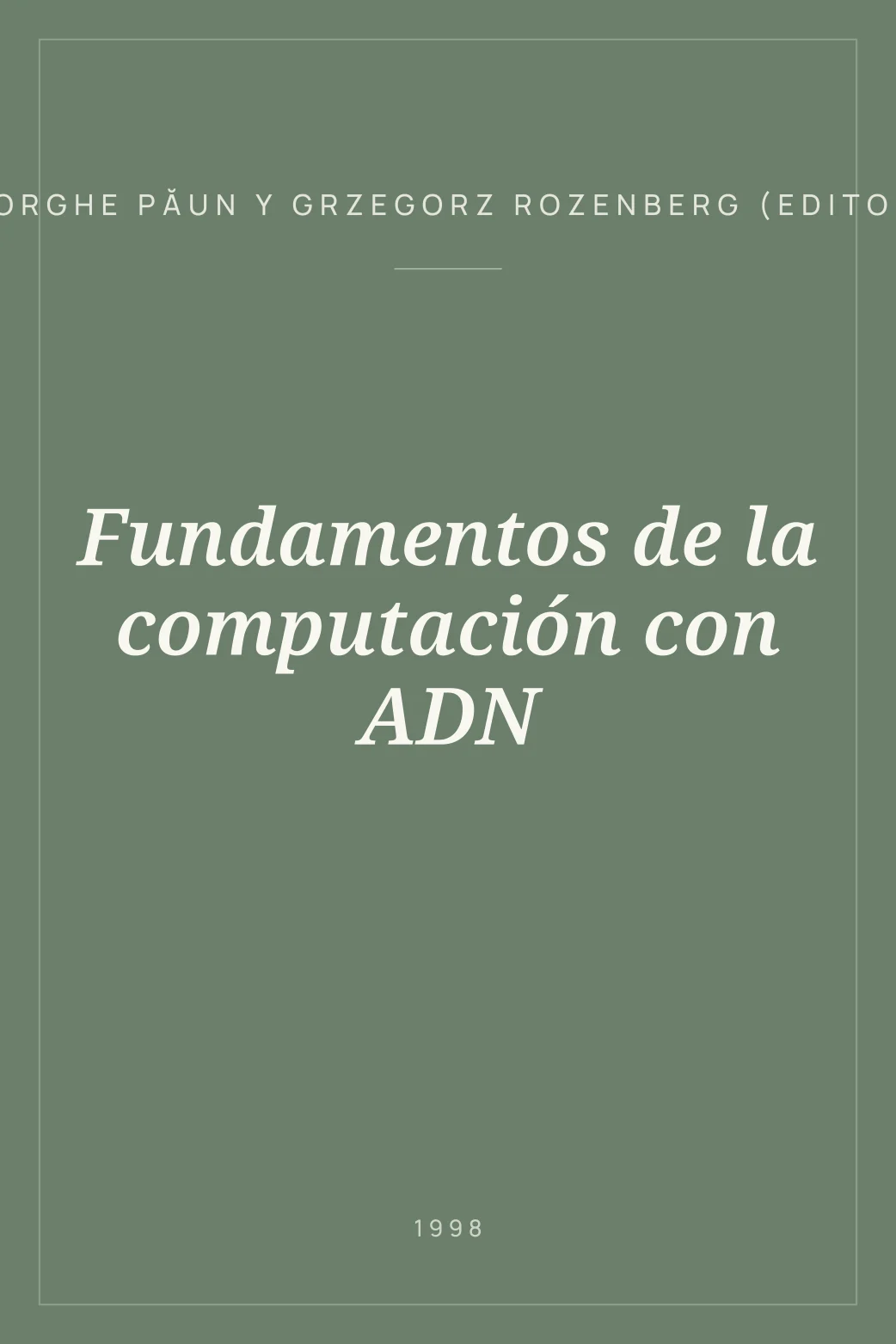 Portada de Fundamentos de la computación con ADN
