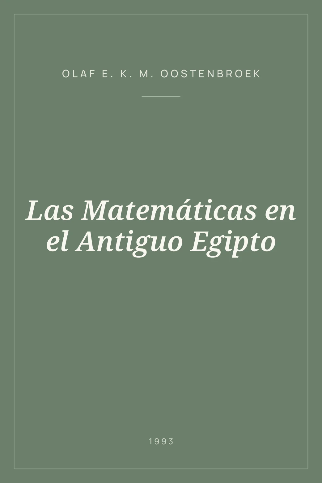 Portada de Las Matemáticas en el Antiguo Egipto