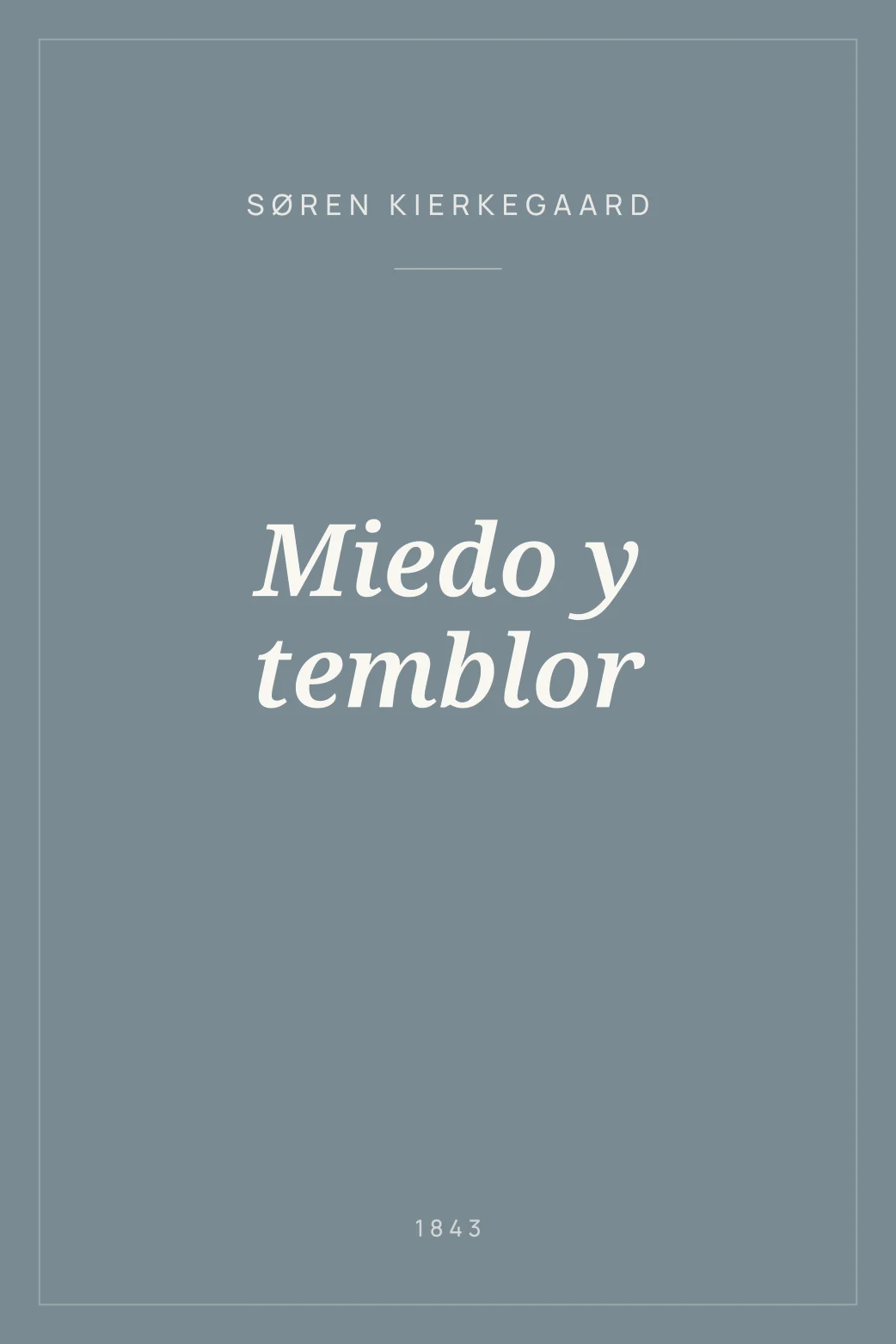 Portada de Miedo y temblor