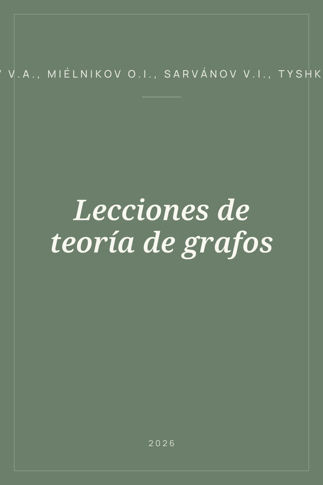 Portada de Lecciones de teoría de grafos
