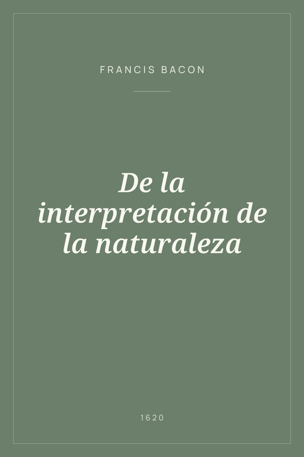 Portada de De la interpretación de la naturaleza