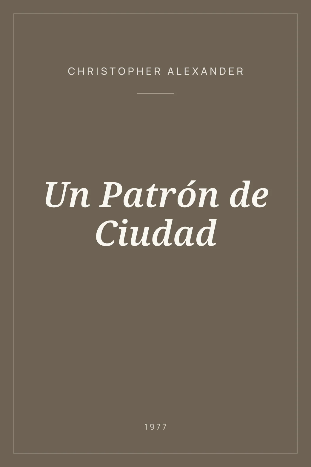 Portada de Un Patrón de Ciudad
