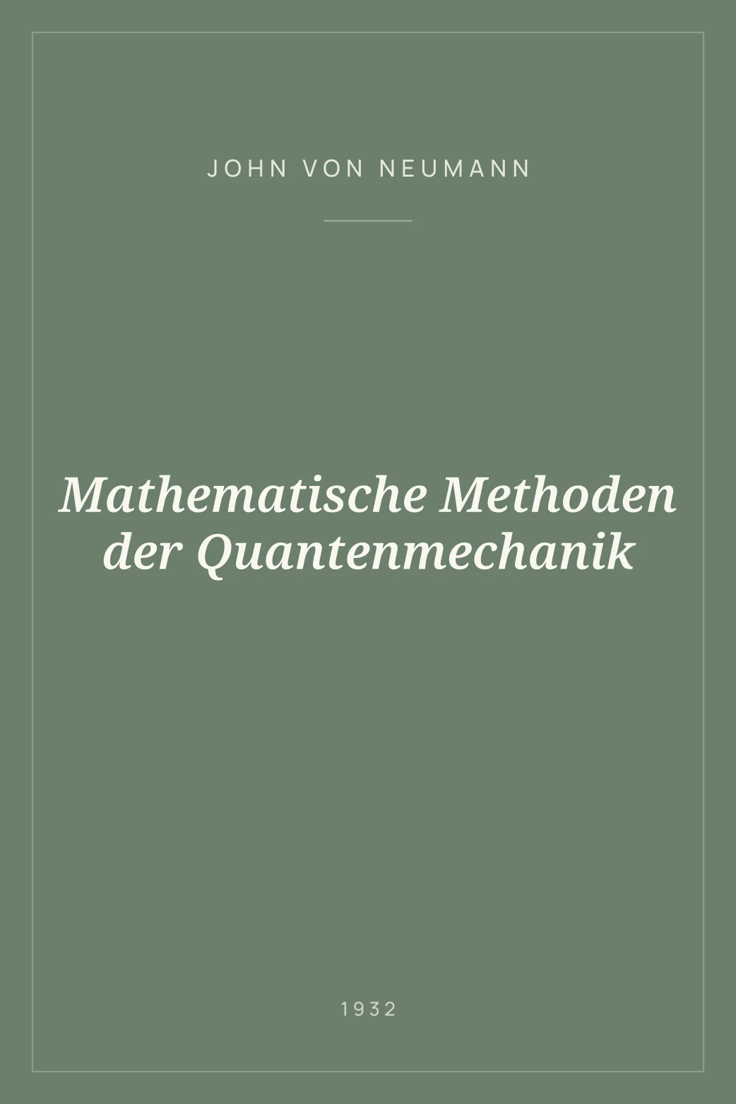 Portada de Mathematische Methoden der Quantenmechanik