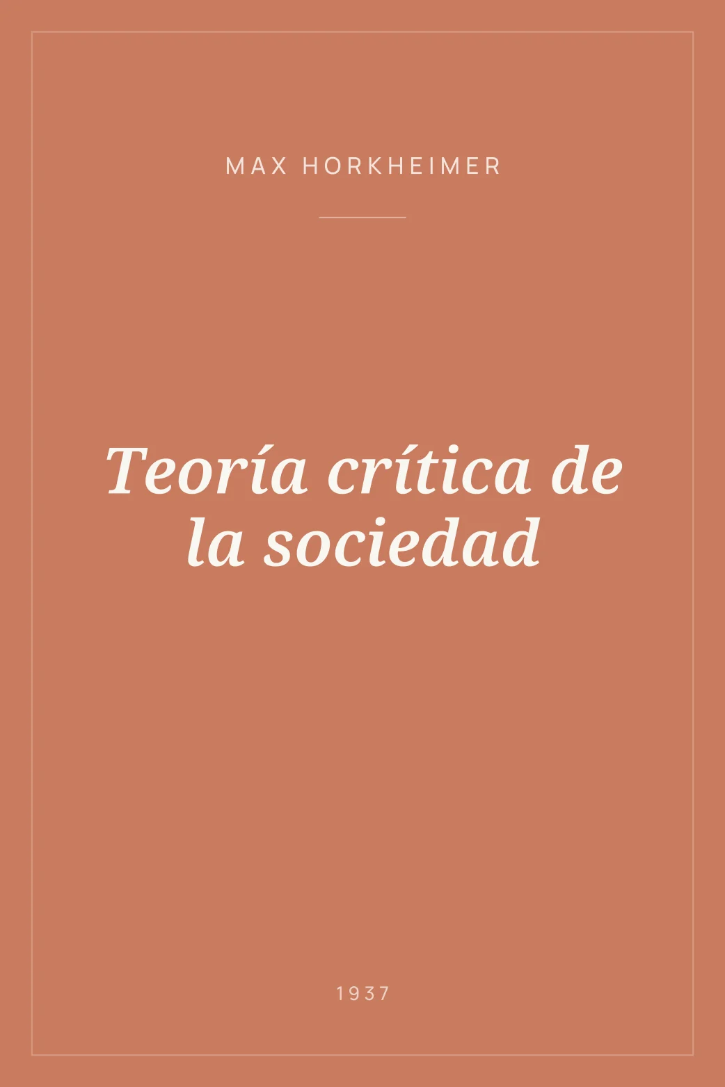 Portada de Teoría crítica de la sociedad