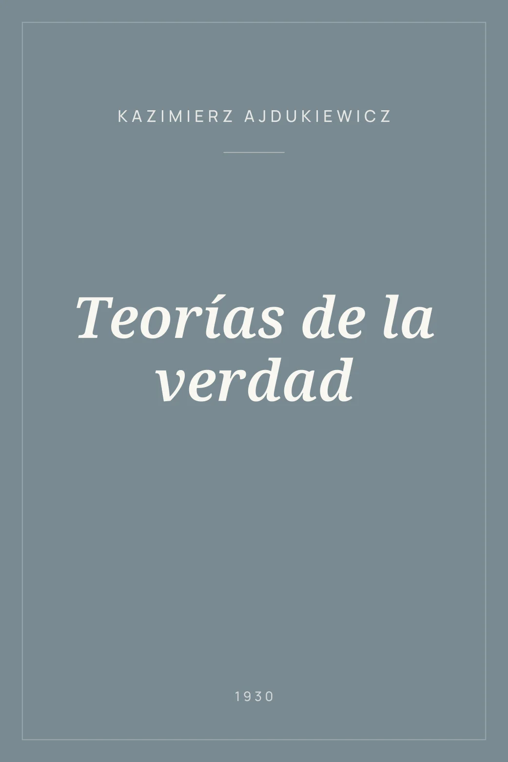 Portada de Teorías de la verdad