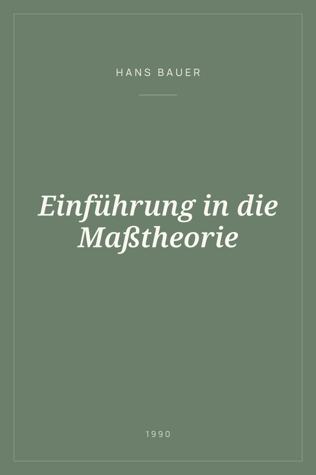 Portada de Einführung in die Maßtheorie