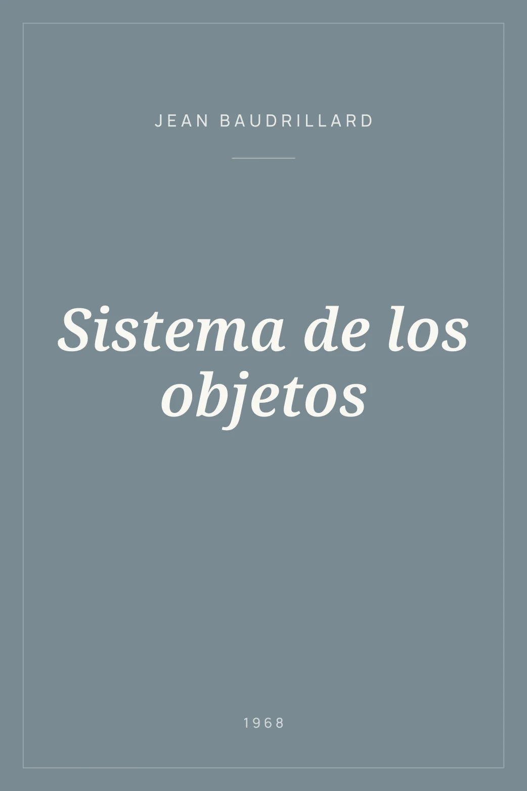 Portada de Sistema de los objetos