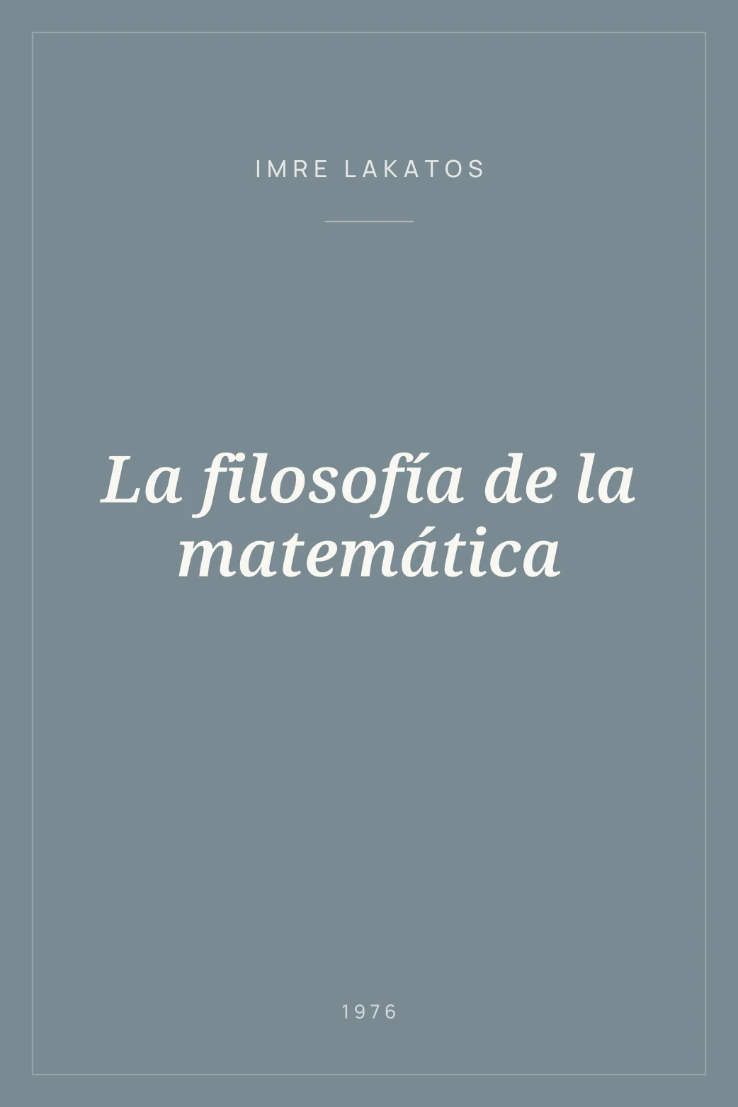 Portada de La filosofía de la matemática