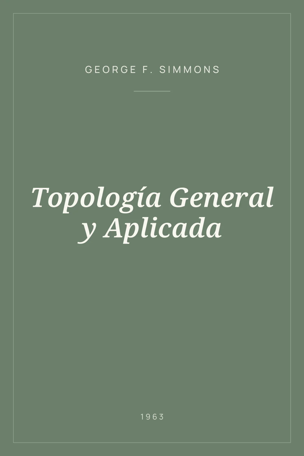 Portada de Topología General y Aplicada