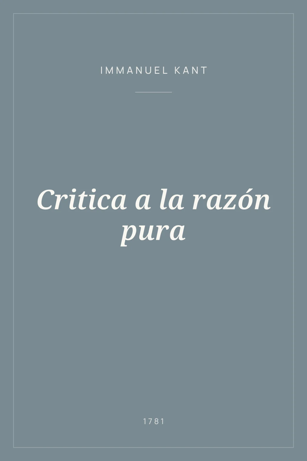 Portada de Critica a la razón pura