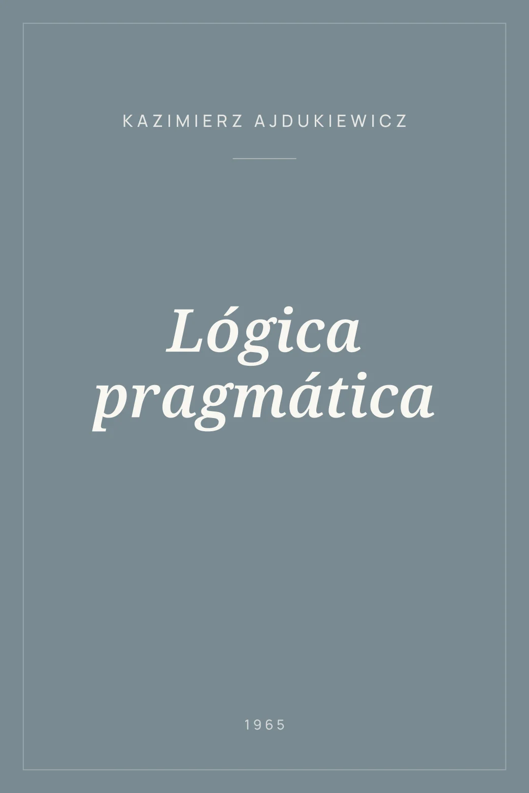Portada de Lógica pragmática