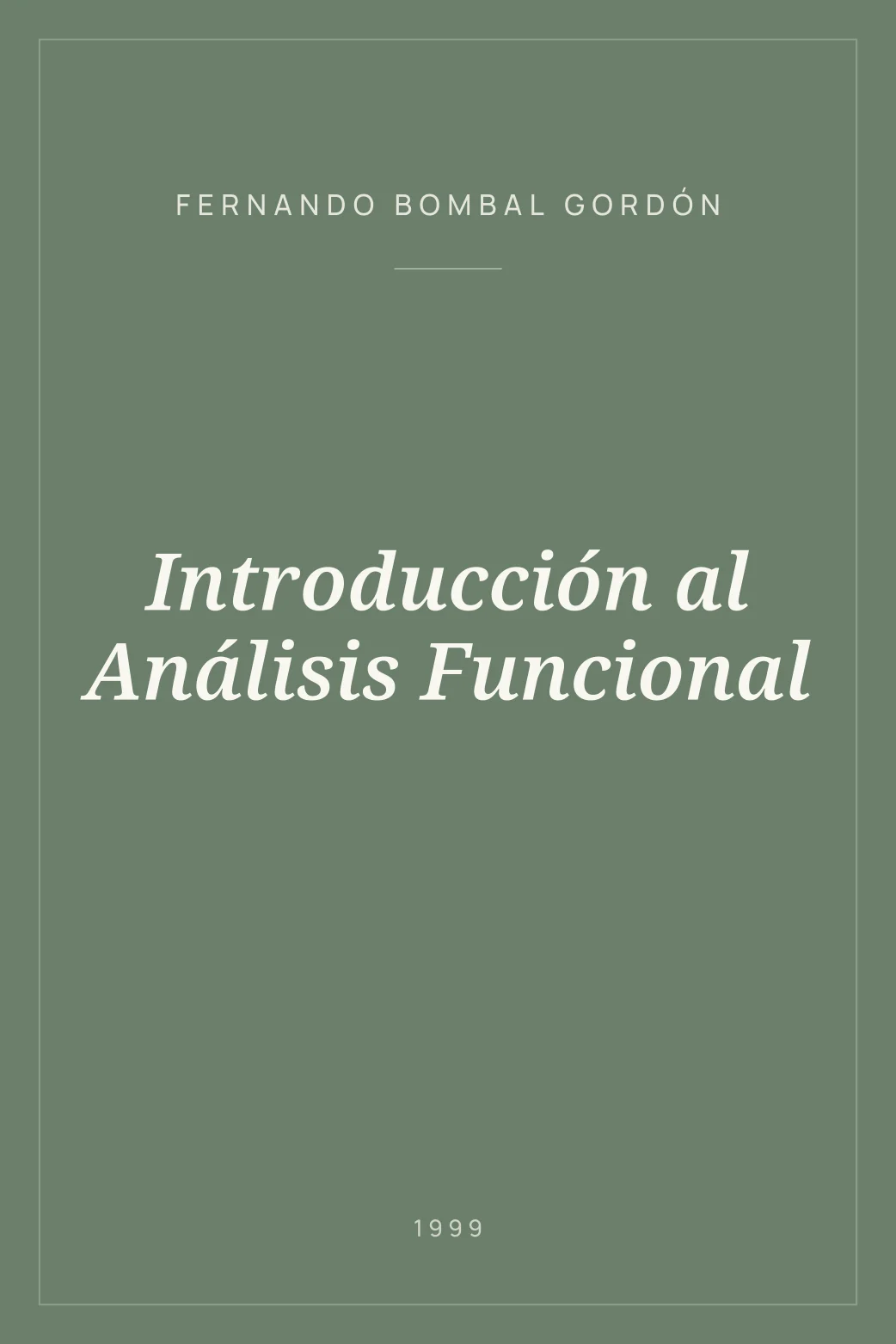 Portada de Introducción al Análisis Funcional