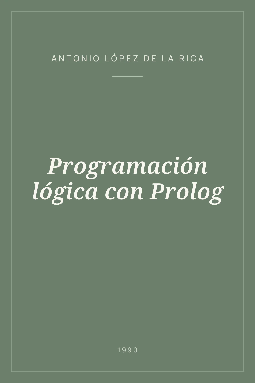 Portada de Programación lógica con Prolog