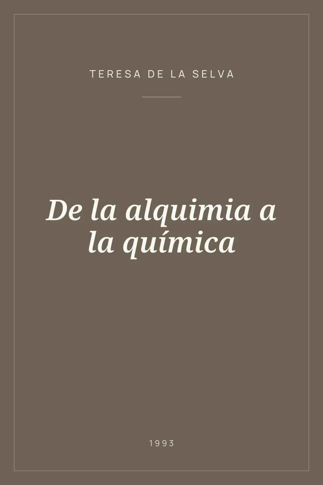 Portada de De la alquimia a la química