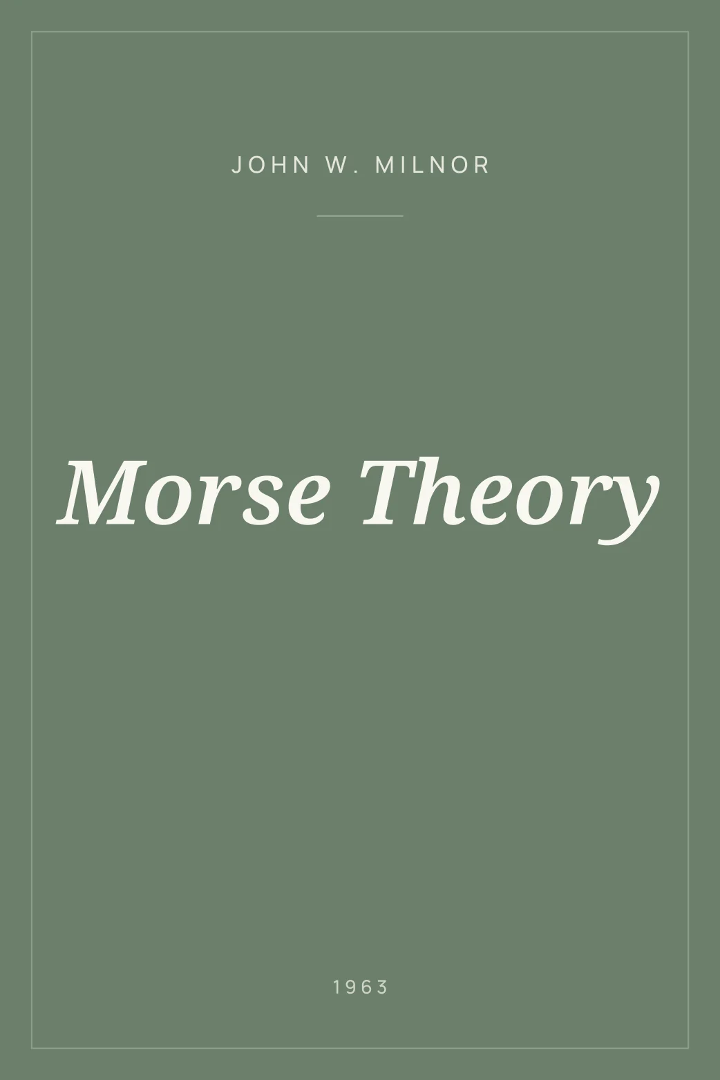 Portada de Morse Theory