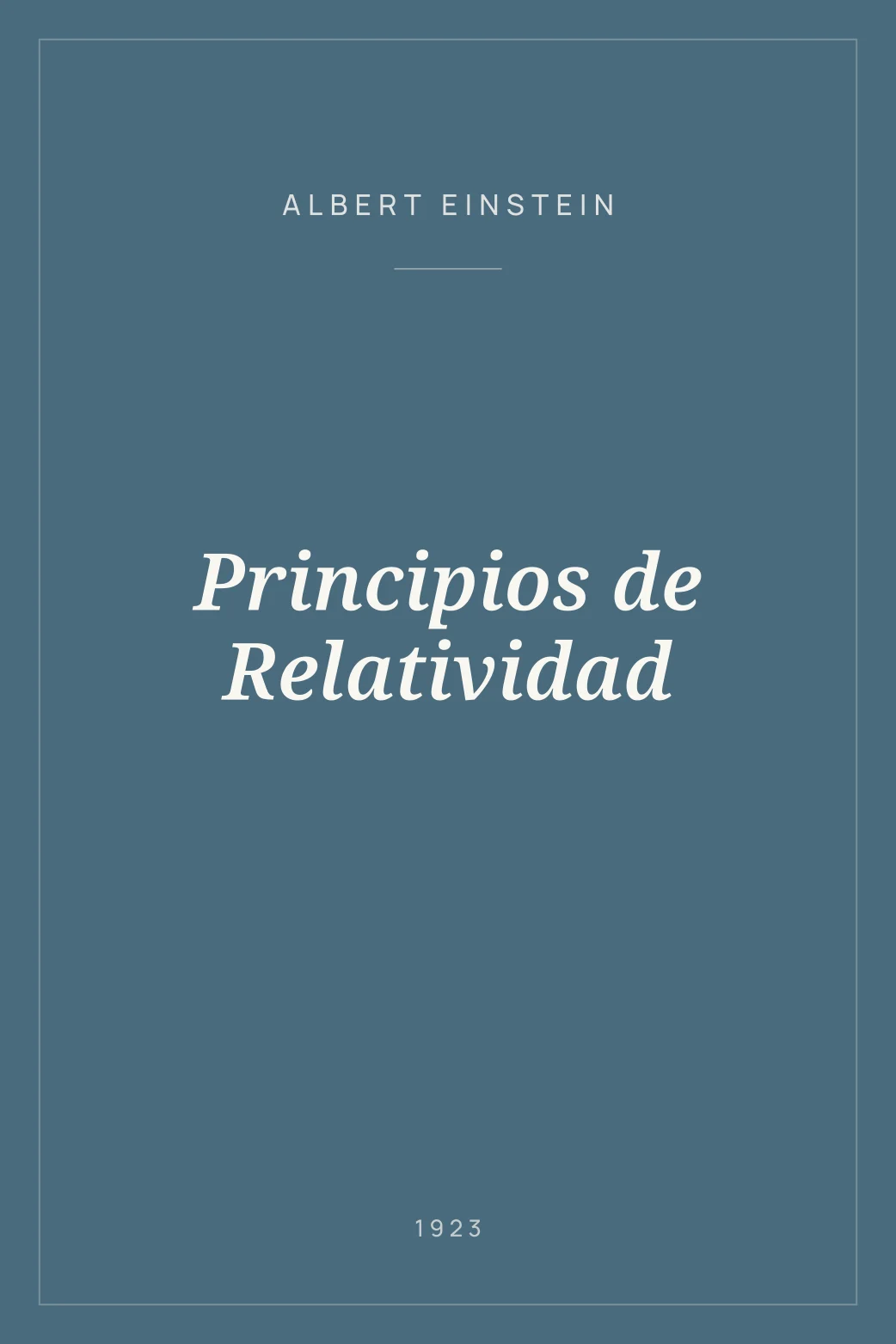 Portada de Principios de Relatividad