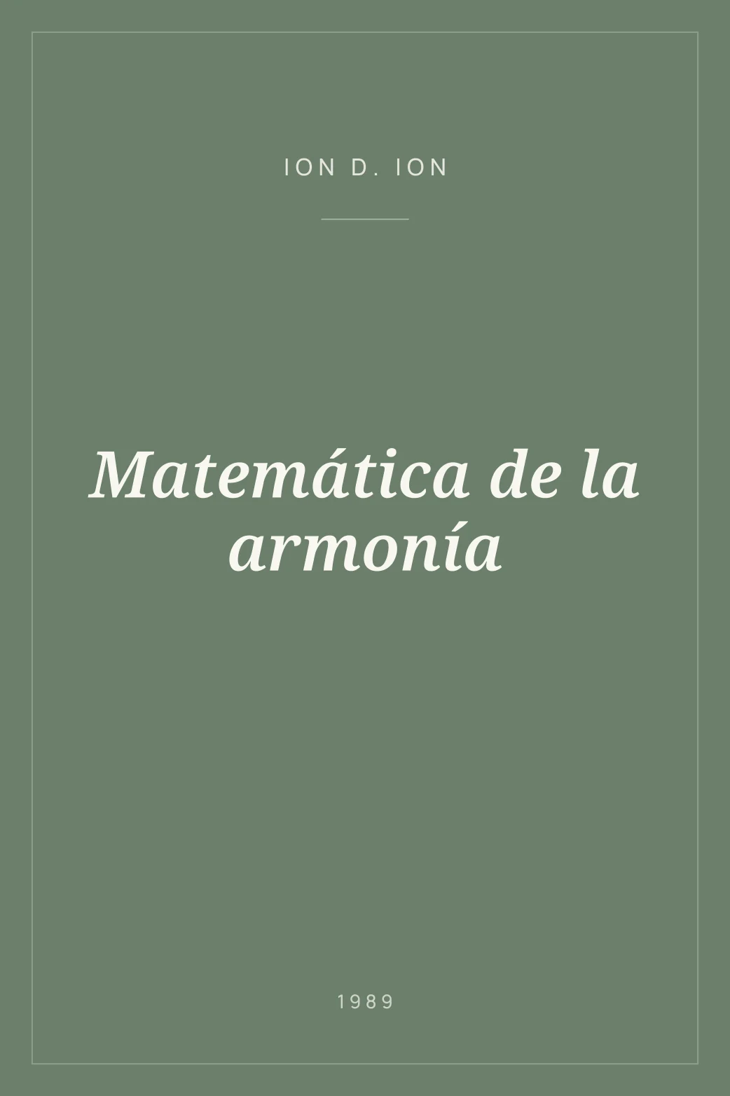 Portada de Matemática de la armonía