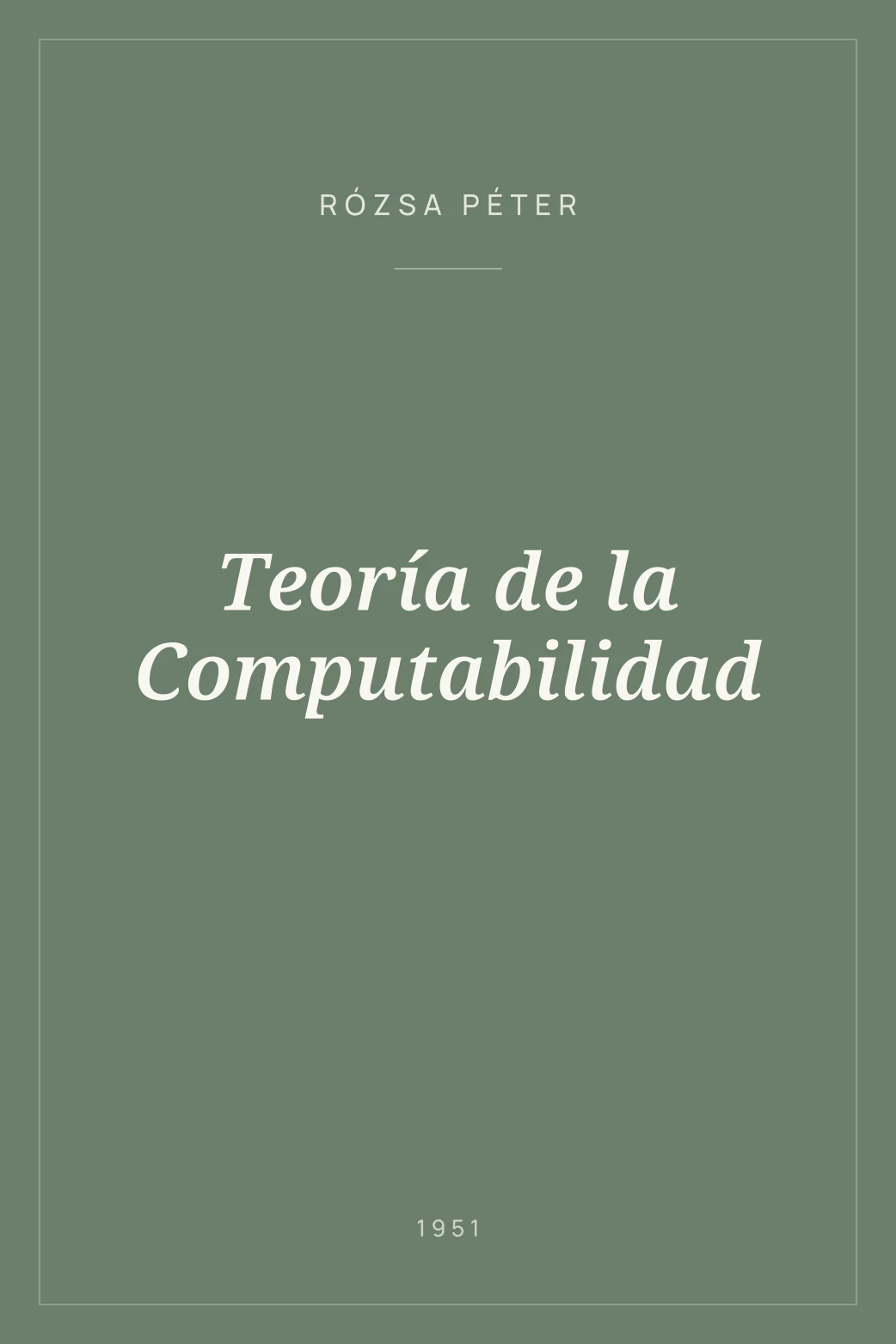 Portada de Teoría de la Computabilidad