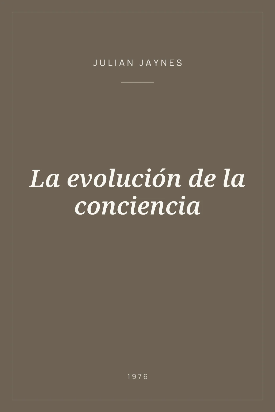 Portada de La evolución de la conciencia
