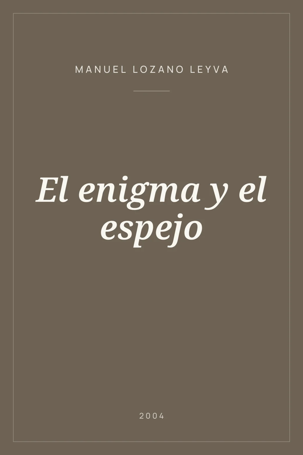 Portada de El enigma y el espejo