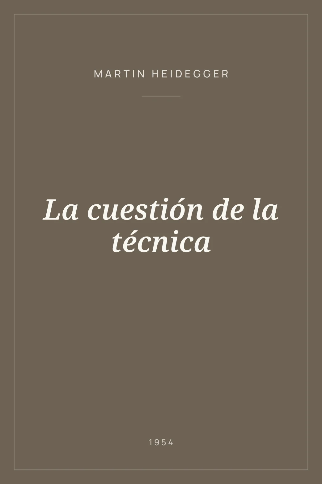 Portada de La cuestión de la técnica