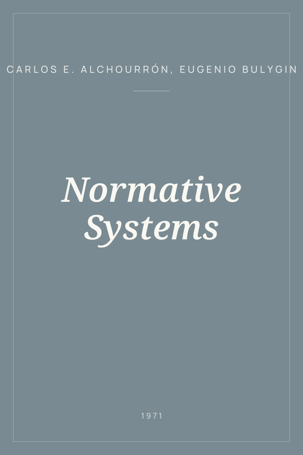 Portada de Normative Systems