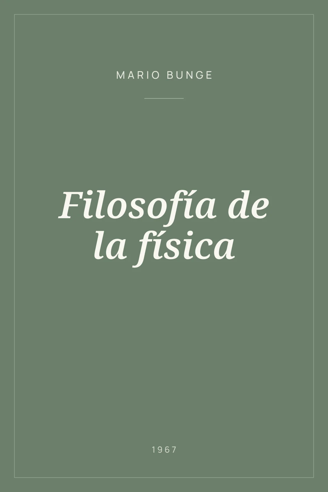 Portada de Filosofía de la física