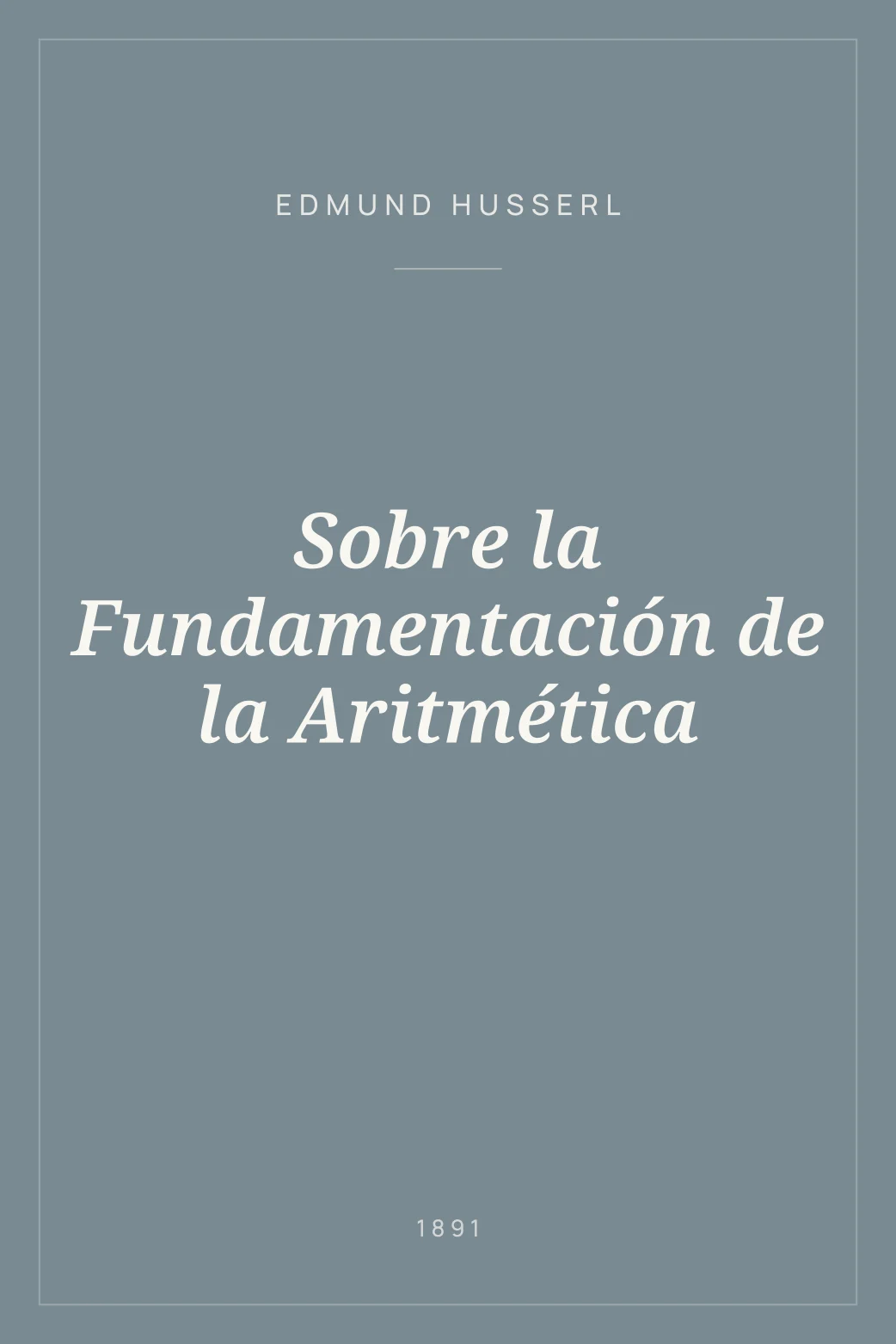 Portada de Sobre la Fundamentación de la Aritmética