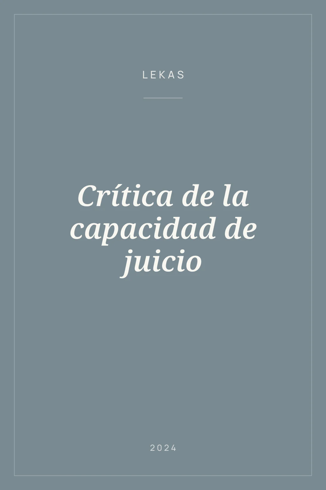 Portada de Crítica de la capacidad de juicio