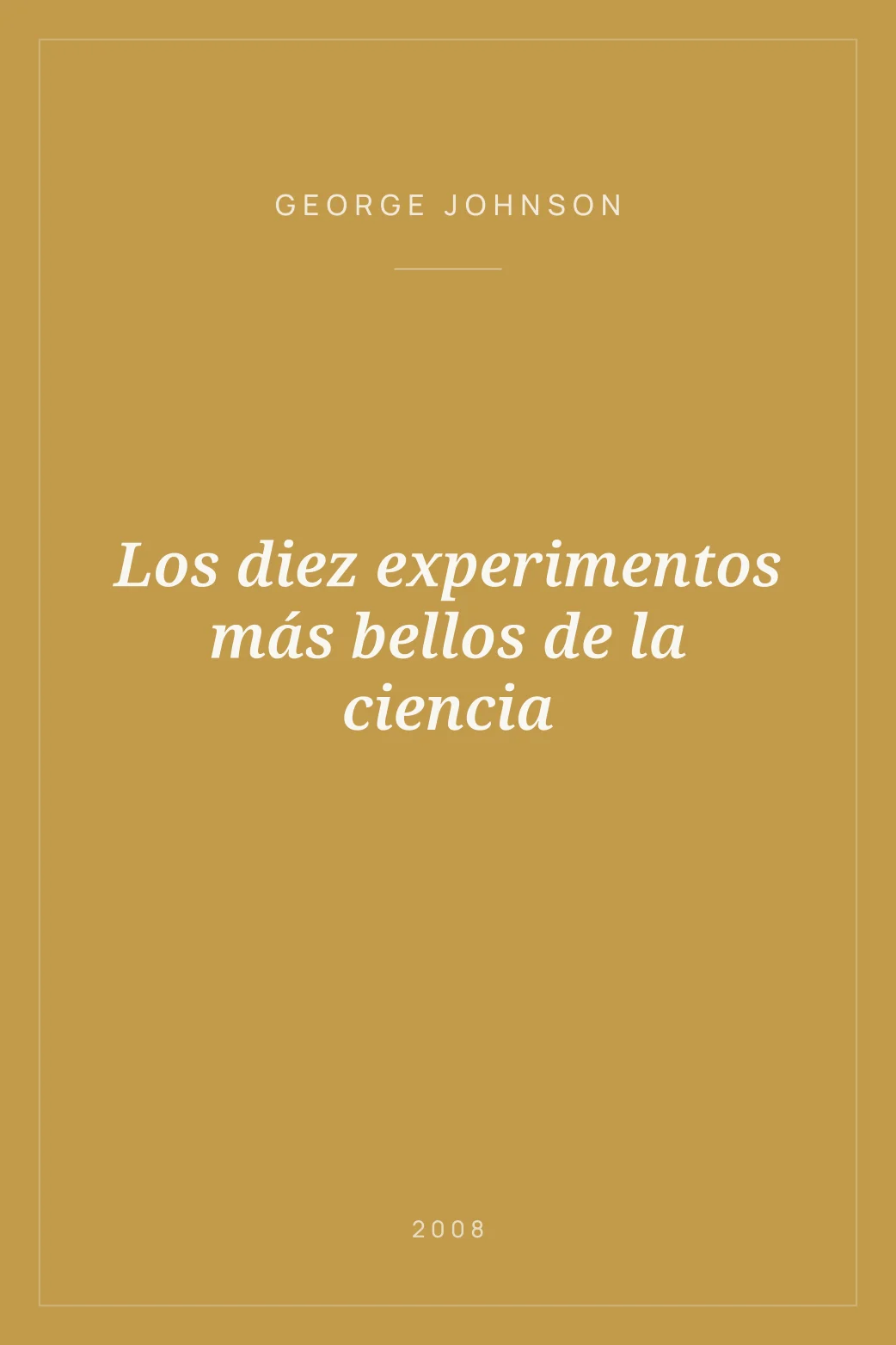 Portada de Los diez experimentos más bellos de la ciencia