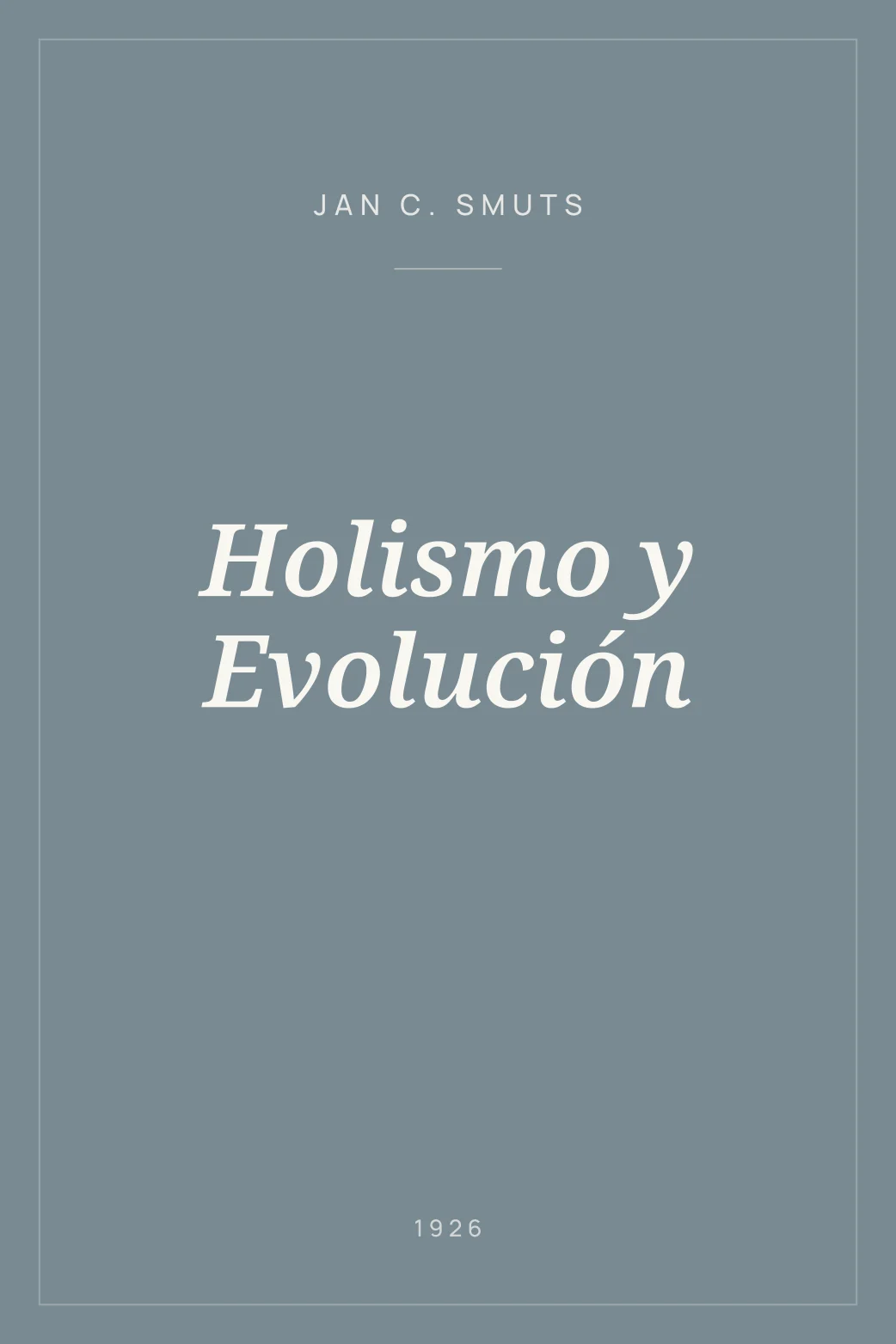 Portada de Holismo y Evolución
