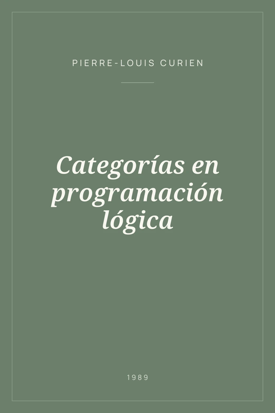 Portada de Categorías en programación lógica