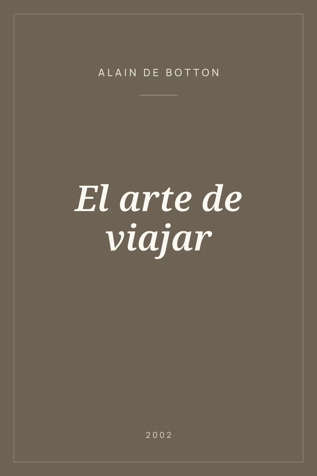 Portada de El arte de viajar