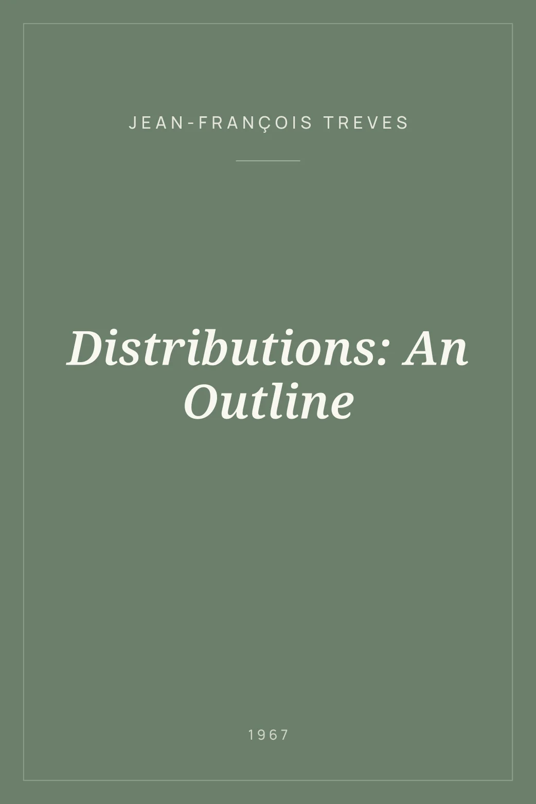 Portada de Distributions: An Outline