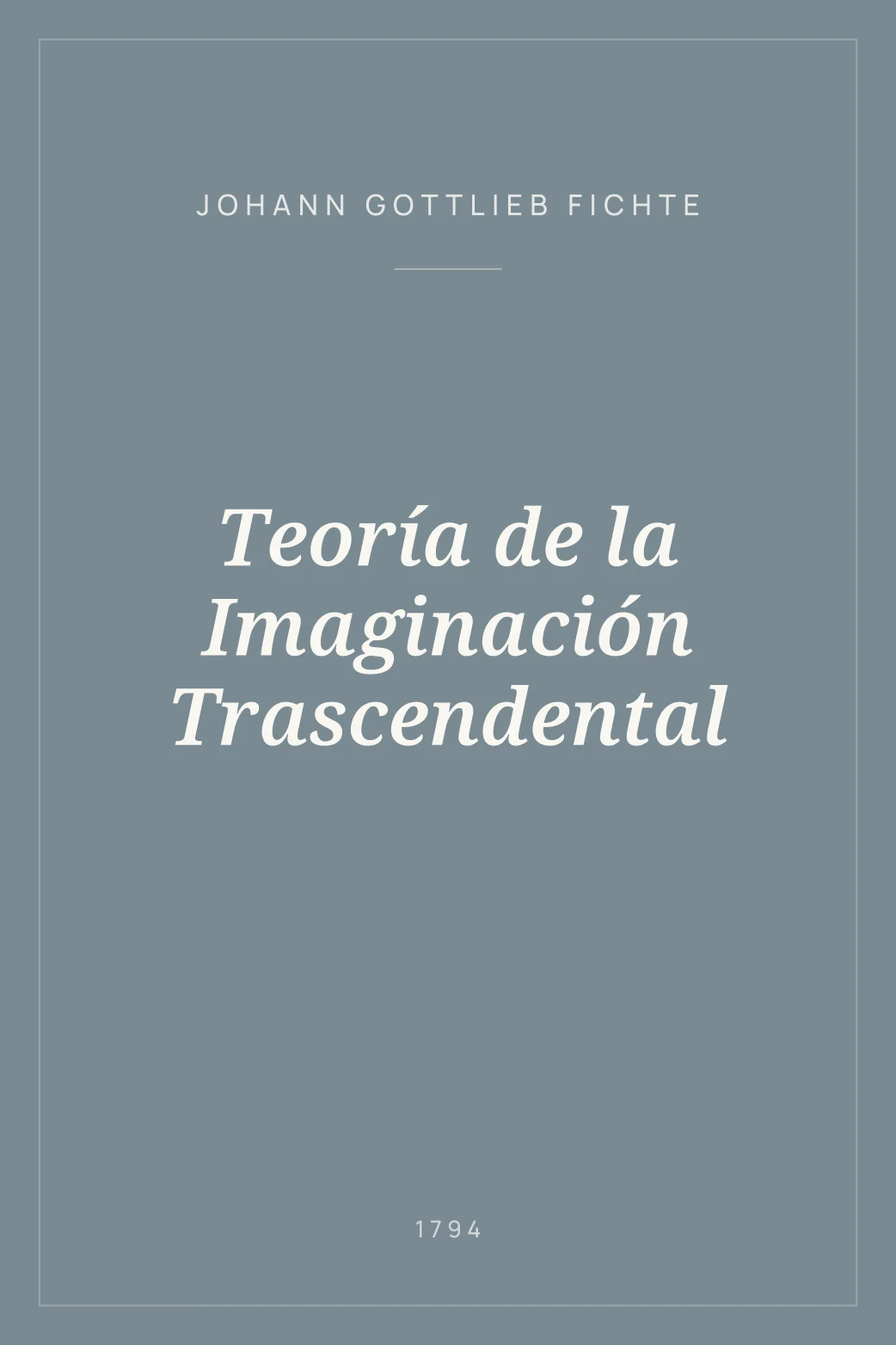 Portada de Teoría de la Imaginación Trascendental