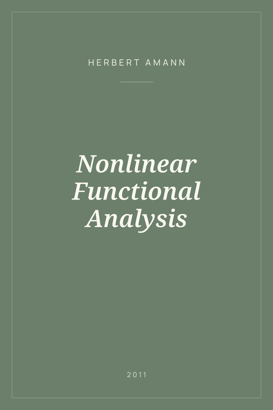 Portada de Nonlinear Functional Analysis