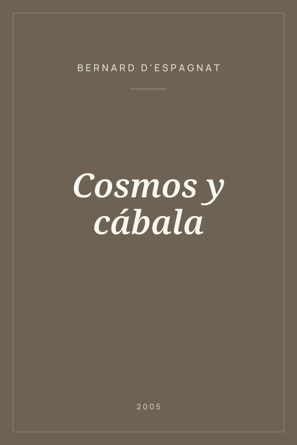 Portada de Cosmos y cábala