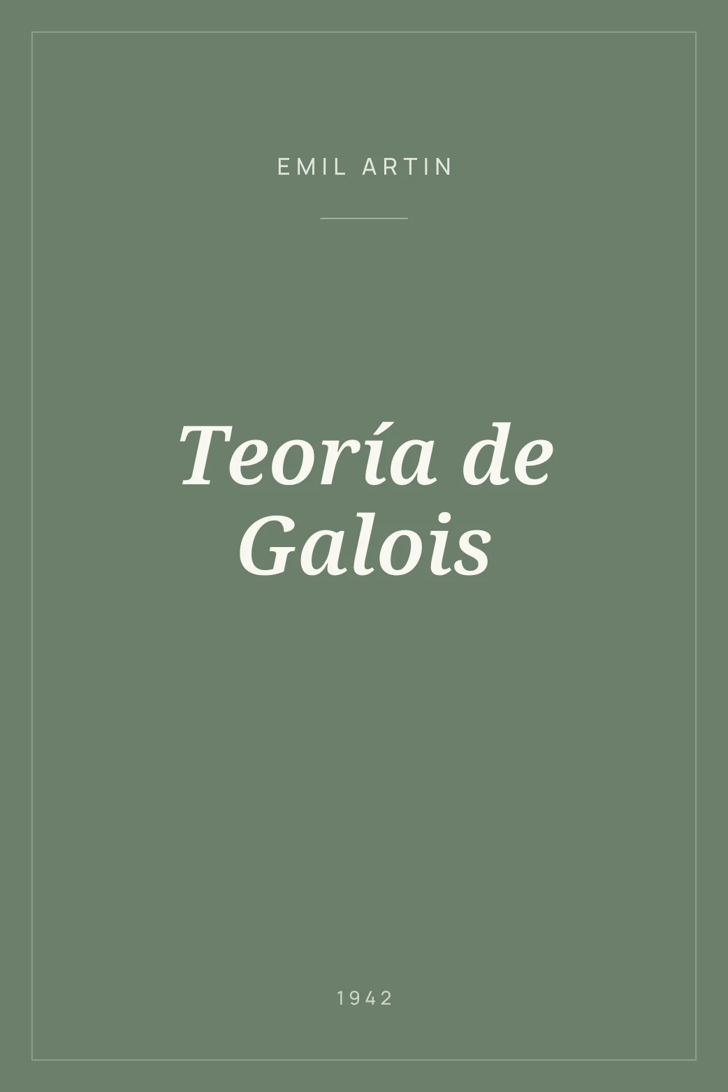 Portada de Teoría de Galois