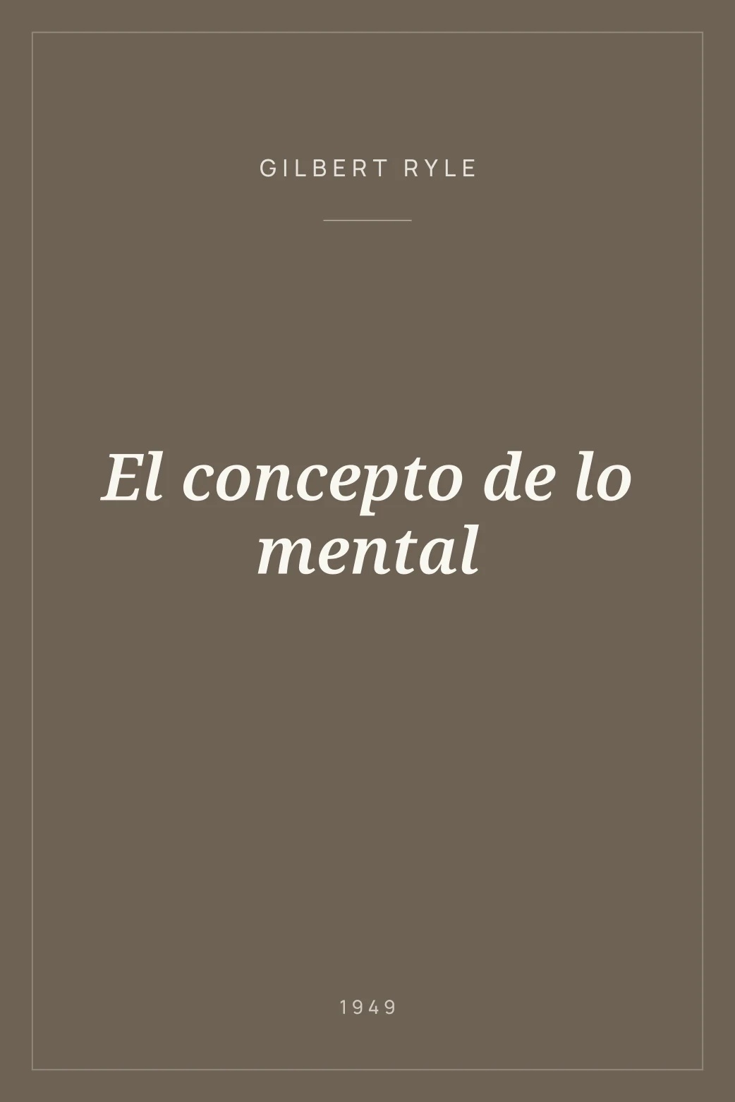Portada de El concepto de lo mental
