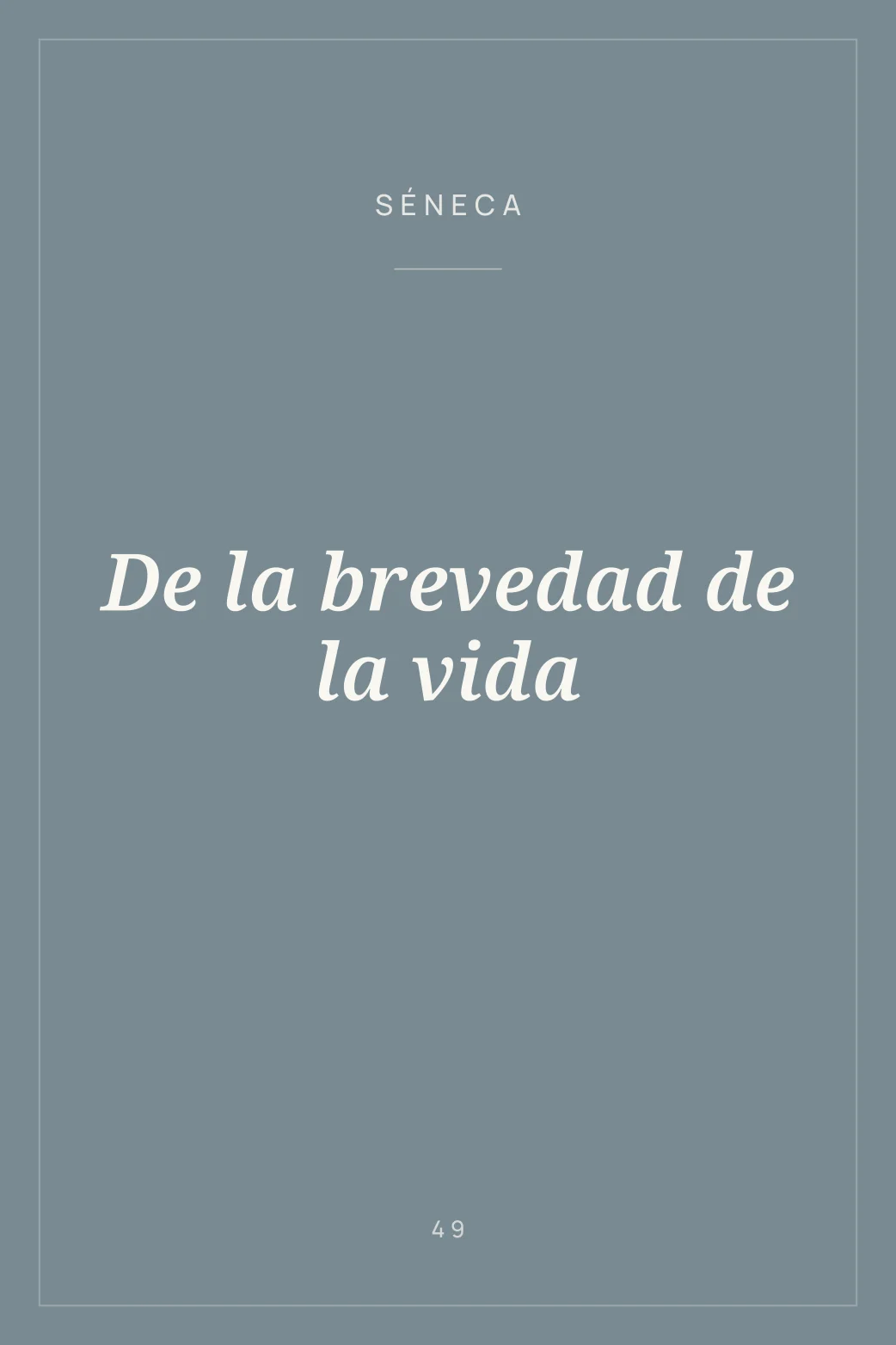 Portada de De la brevedad de la vida