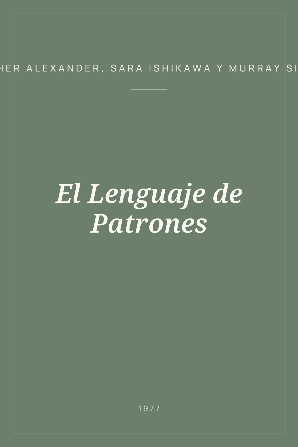 Portada de El Lenguaje de Patrones