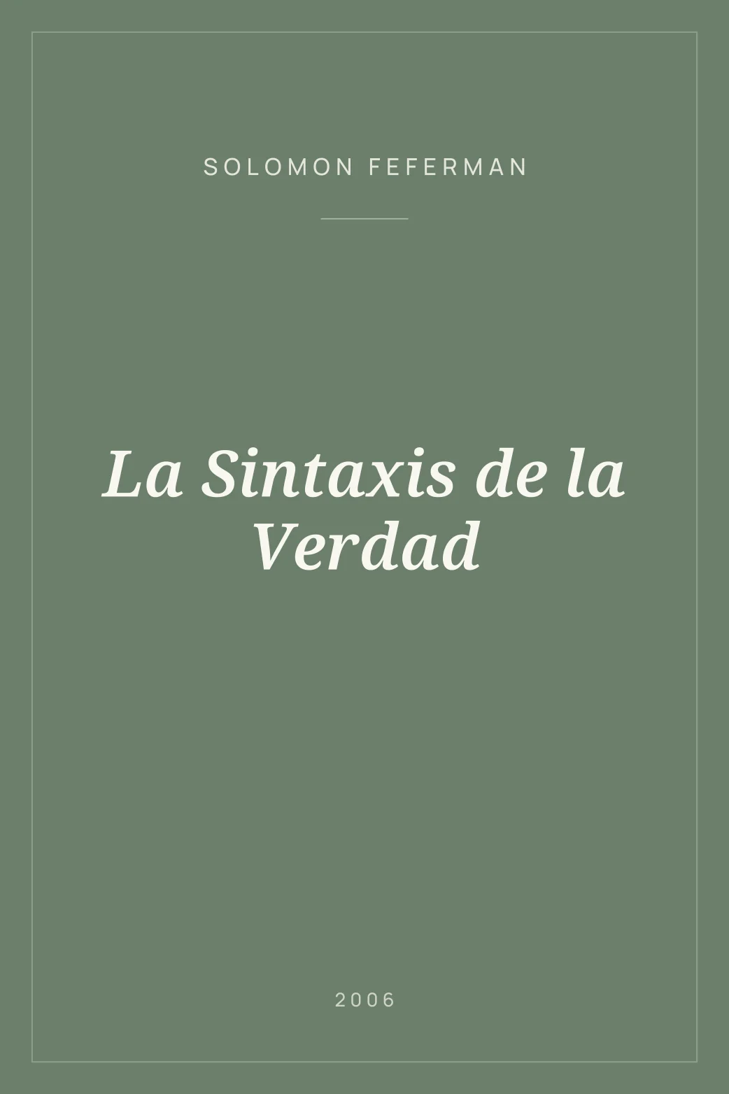 Portada de La Sintaxis de la Verdad
