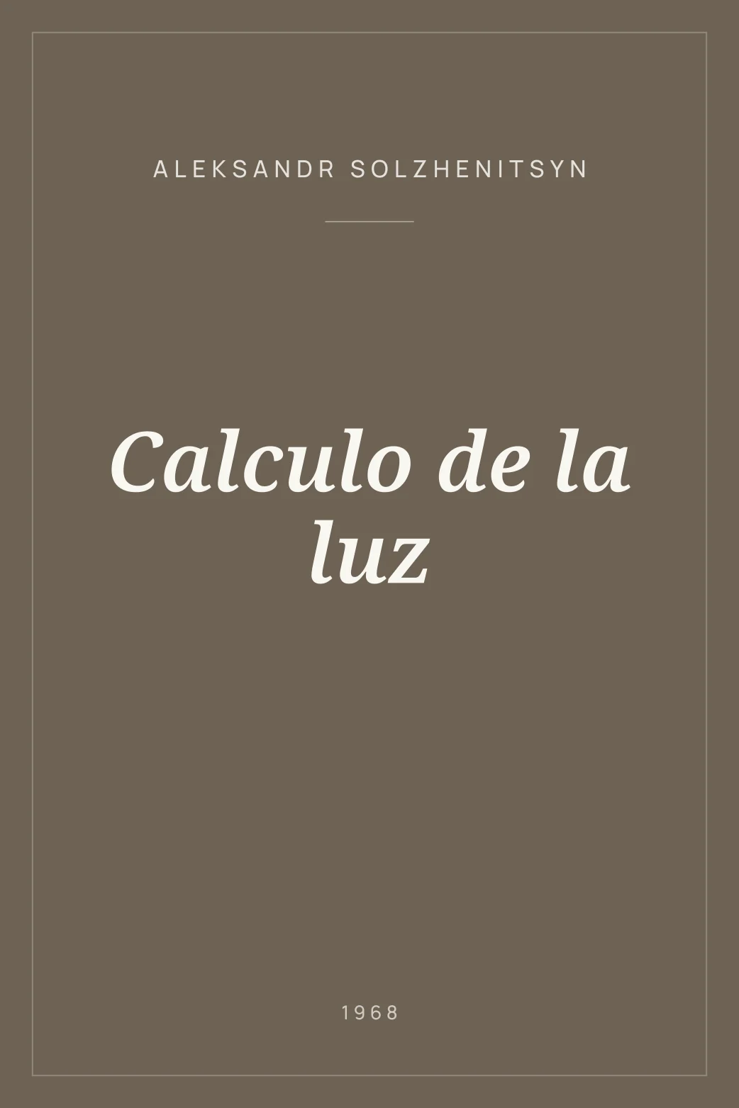 Portada de Calculo de la luz
