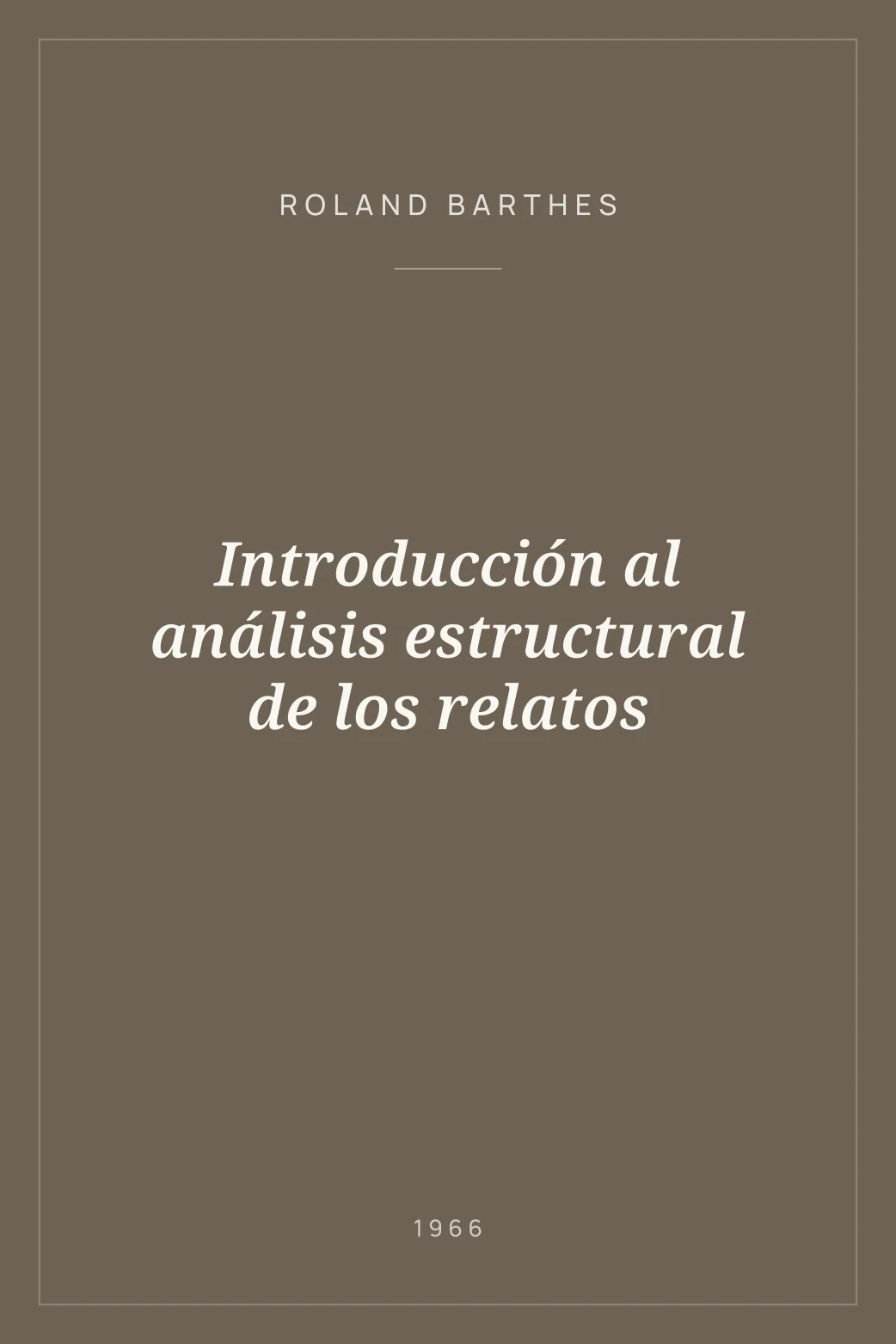 Portada de Introducción al análisis estructural de los relatos