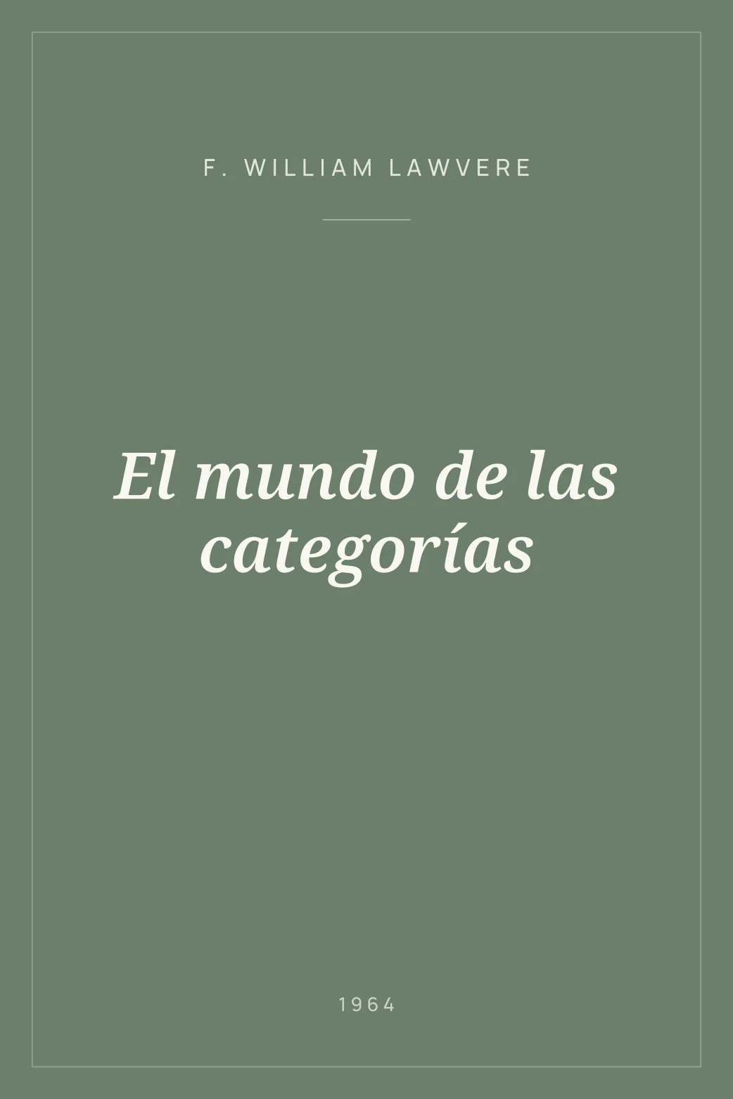 Portada de El mundo de las categorías