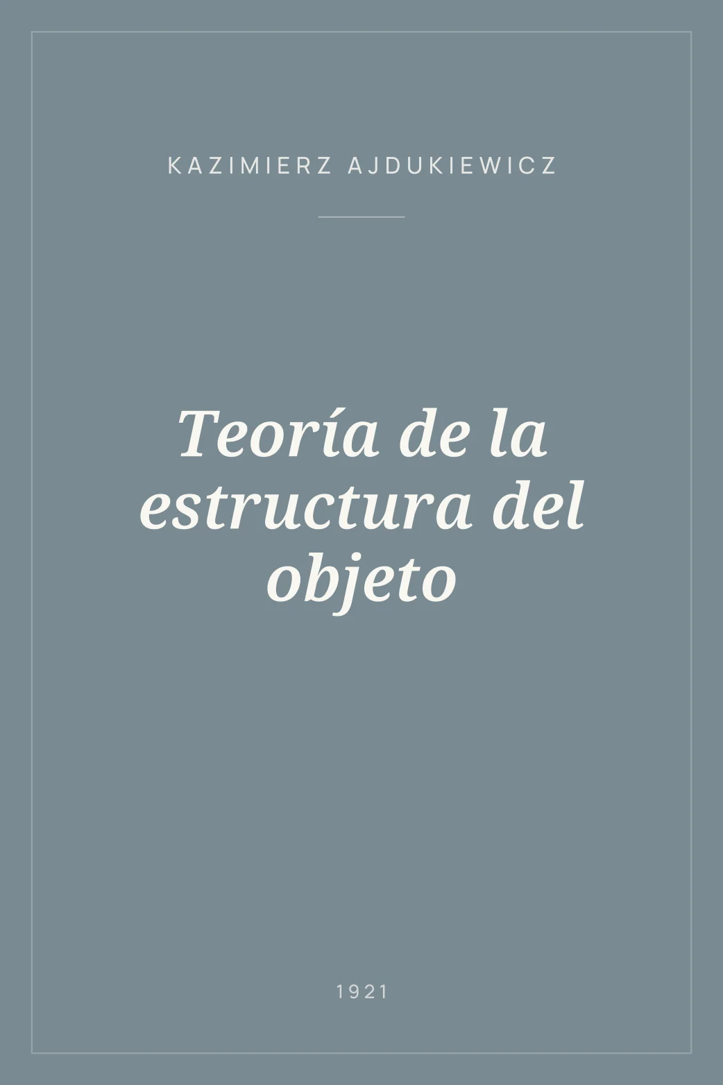 Portada de Teoría de la estructura del objeto