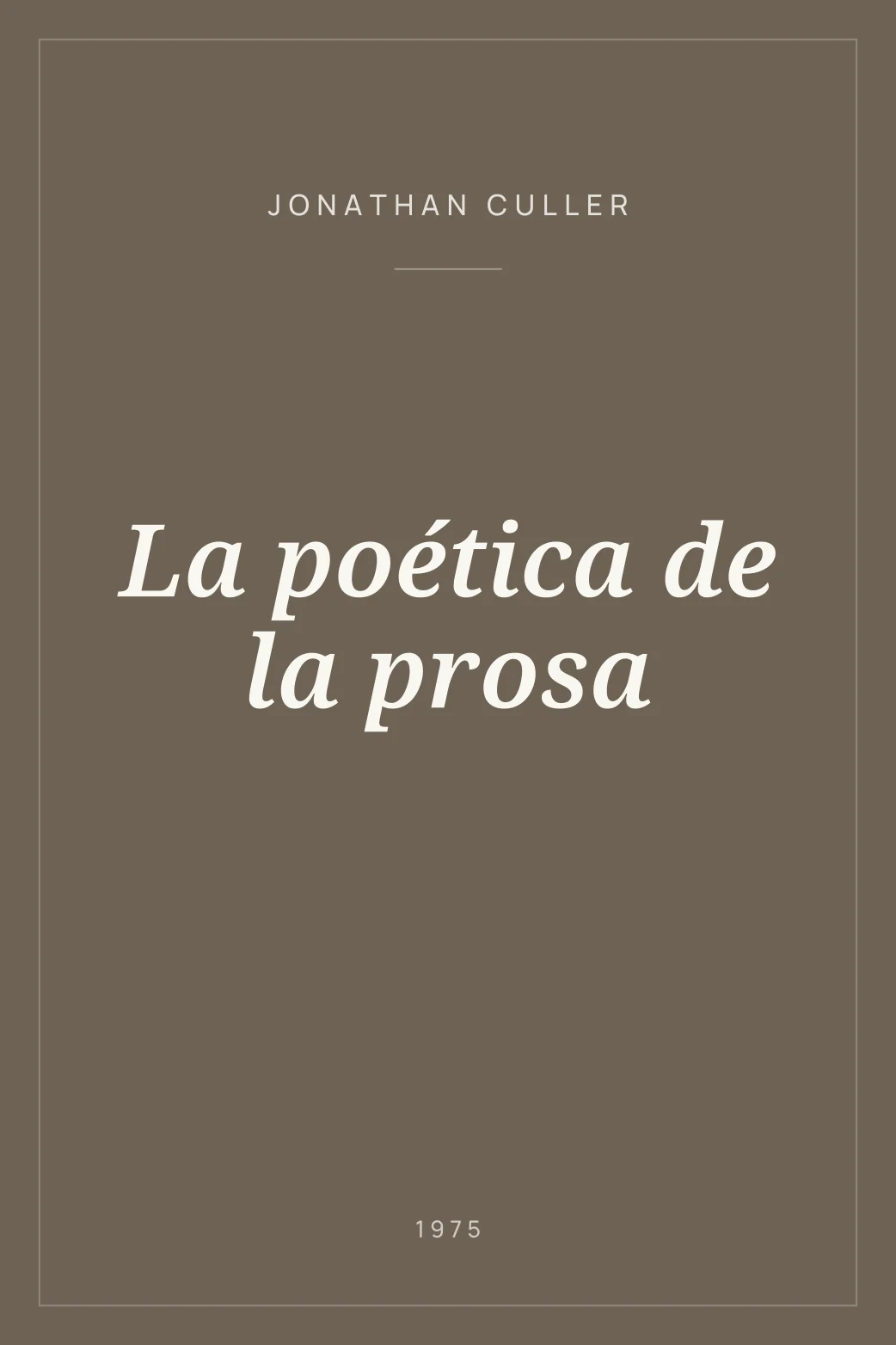 Portada de La poética de la prosa