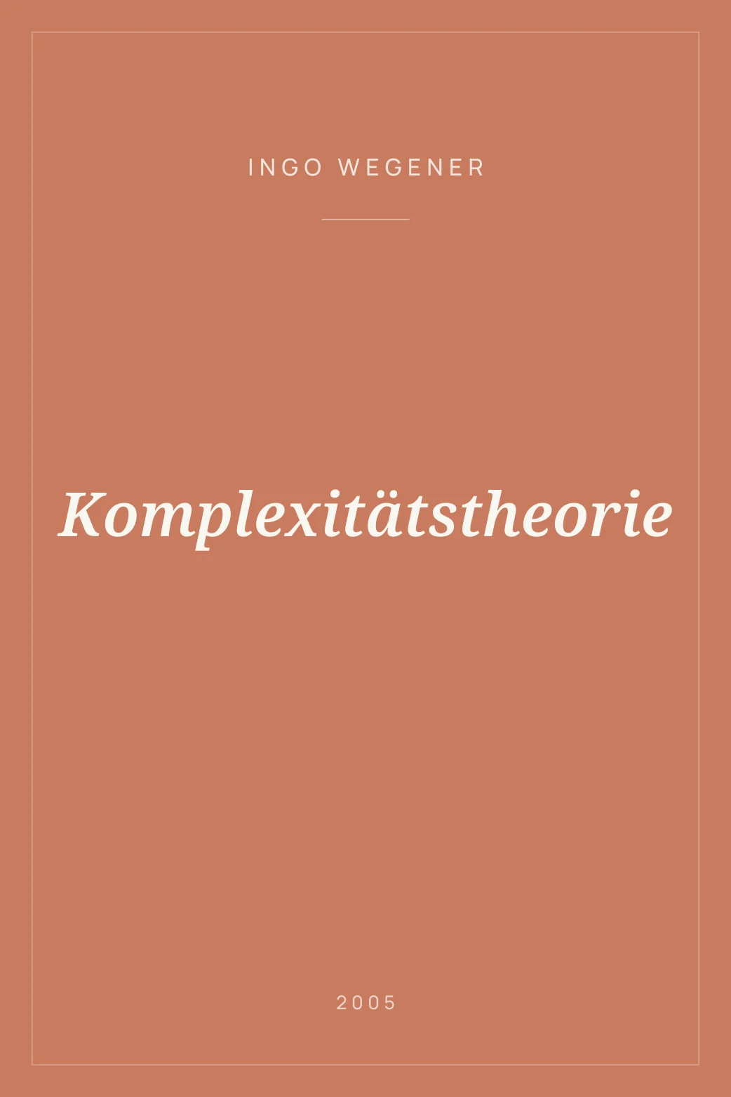Portada de Komplexitätstheorie