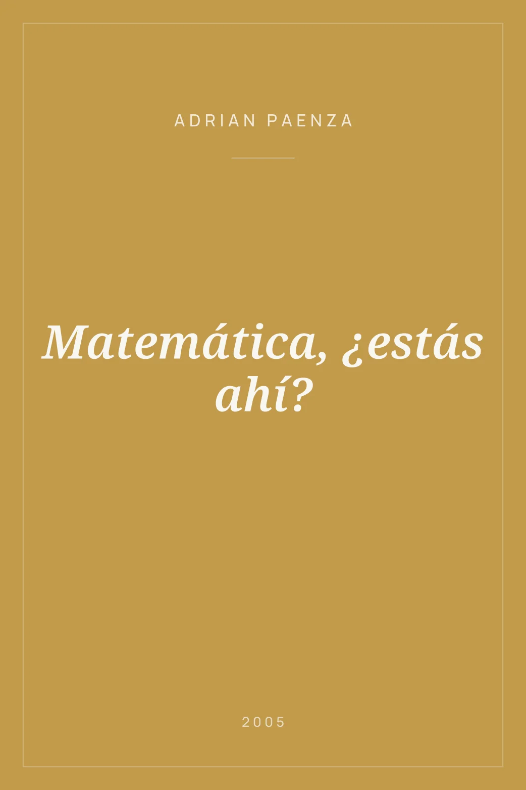Portada de Matemática, ¿estás ahí?