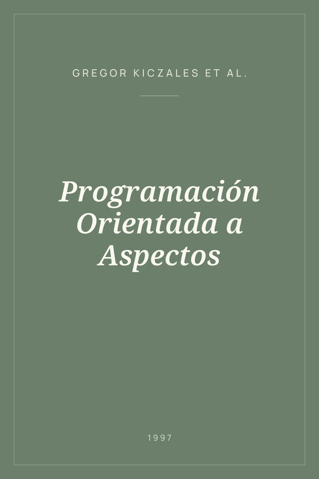 Portada de Programación Orientada a Aspectos